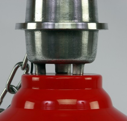 Lampe Lustre Industriel métal rouge Grand