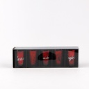 Coffret Noël Set 5 Photophores Rouges Givrés 6 cm