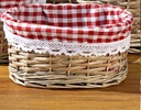 Set 3 Paniers Rotin Ovale Tissu Vichy 