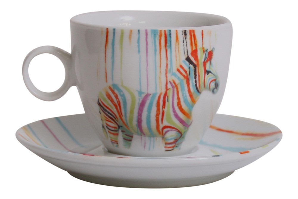 Set 2 Tasses à Café ou Thé Zèbre PopArt