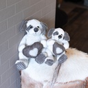 Chien Peluche COEUR Ht 23 cm
