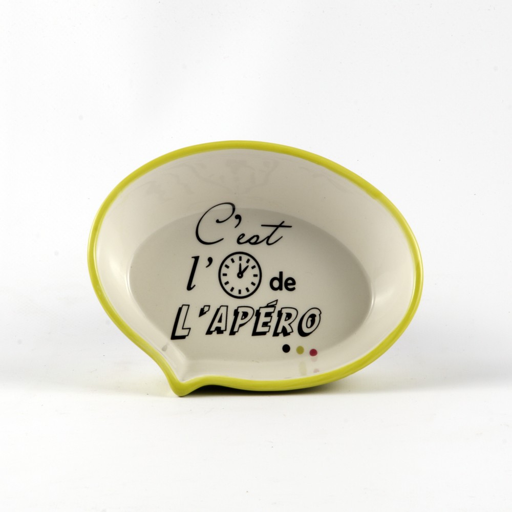 Set 4 Plats Coupelles Apéro Bulles C'EST L'HEURE  céramique 