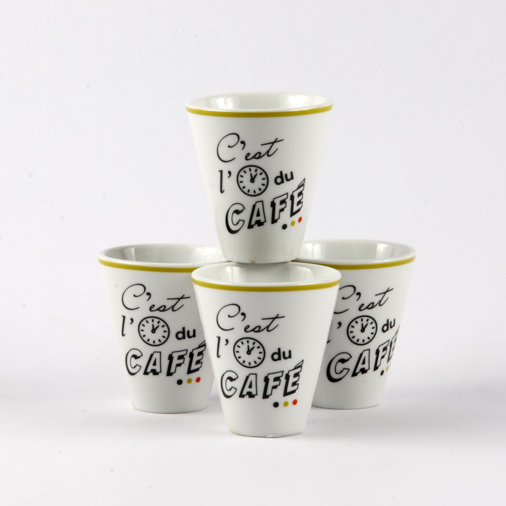 Set 2 Mugs à café ou thé C'EST L'HEURE  céramique   (copie)