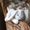 Peluche Lapin doux allongé 21 cm.