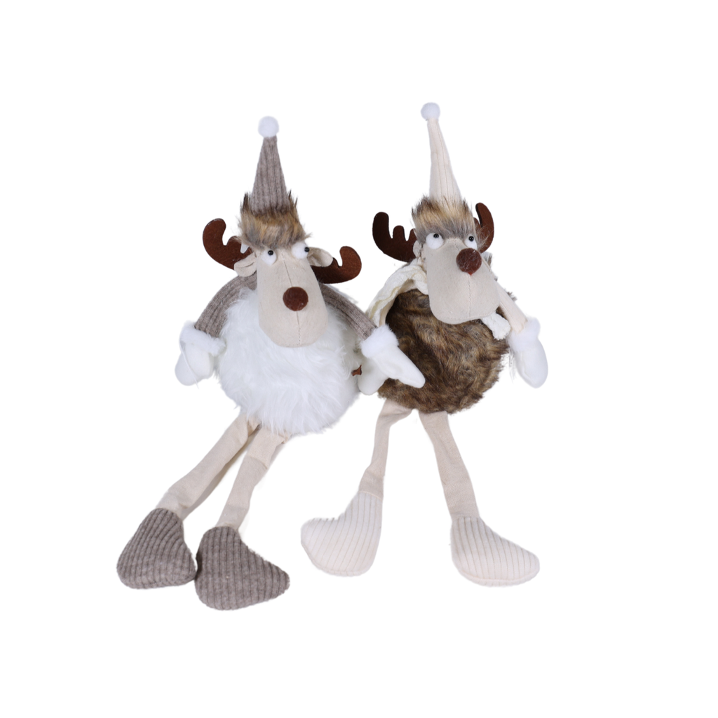 Elan MIKO fourrure brune avec chapeau blanc 43 cm