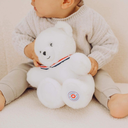 Peluche Ours Français Blanc flocon 25 cm