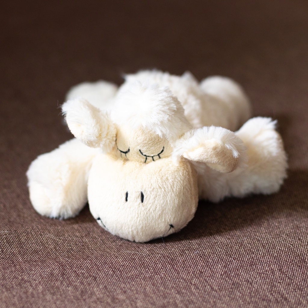 Peluche Mouton beige ultra doux 18 cm