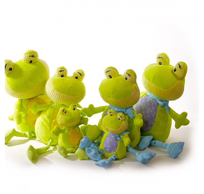 Peluche GRENOUILLE ventre Jaune Ht 33cm