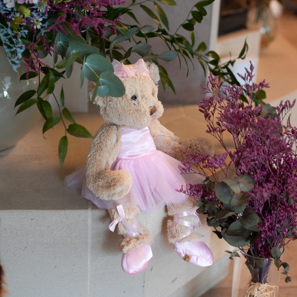 Peluche Ours danseuse rose EDDA Louise Mansen HT 32 cm
