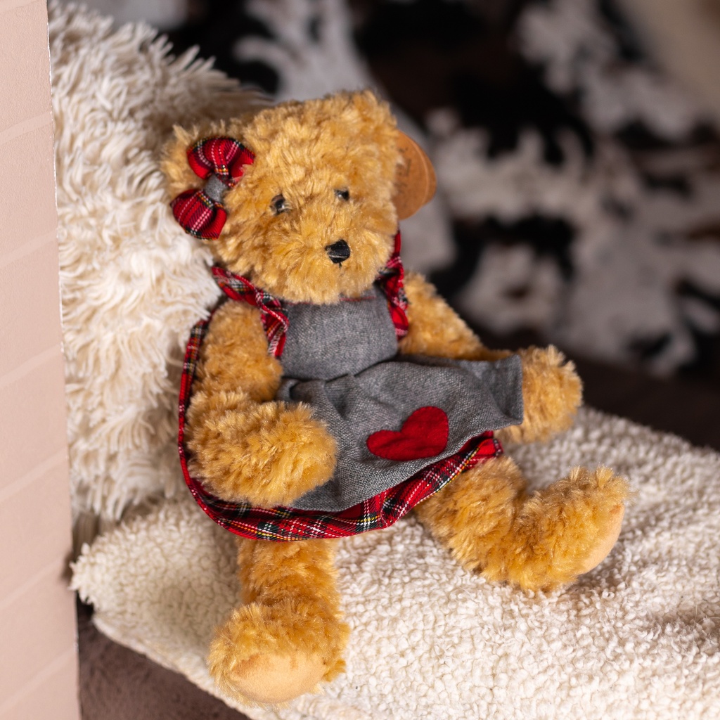 Peluche Ours brun GLADYS Louise Mansen 32 cm