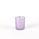 Photophore en Verre Laqué Fleurs VIOLET 8 cm