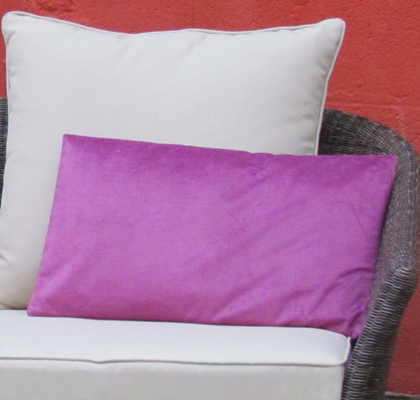 Coussin Rectangle VELOURS Fuchsia 50 x 30 cm