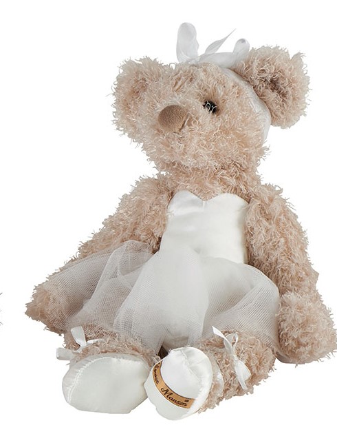 Peluche Souris danseuse APOLLONIA tutu et chausson blanc LOUISE MANSEN 33 cm