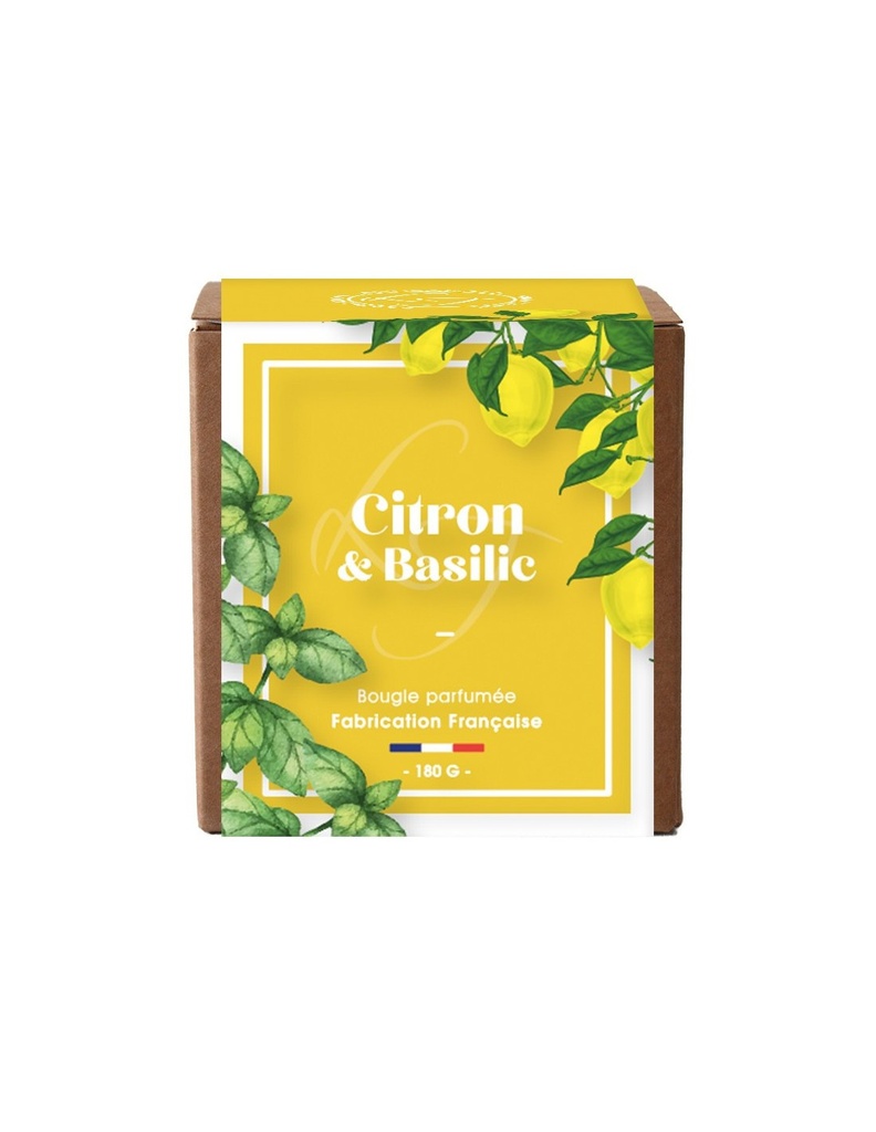 Bougie Végétale 180g Duo CITRON & BASILIC - LES LUMIERES DU TEMPS 55H