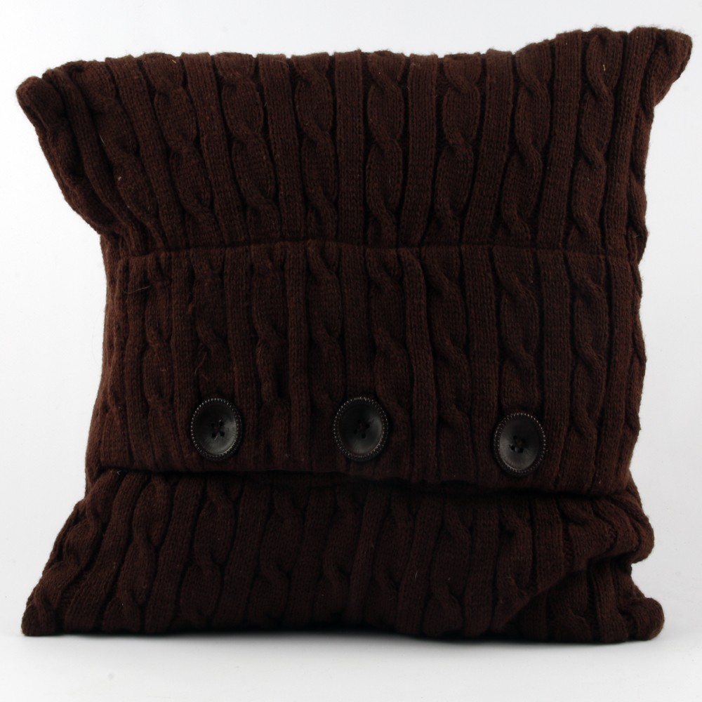 COUSSIN en Tricot Laine MARRON