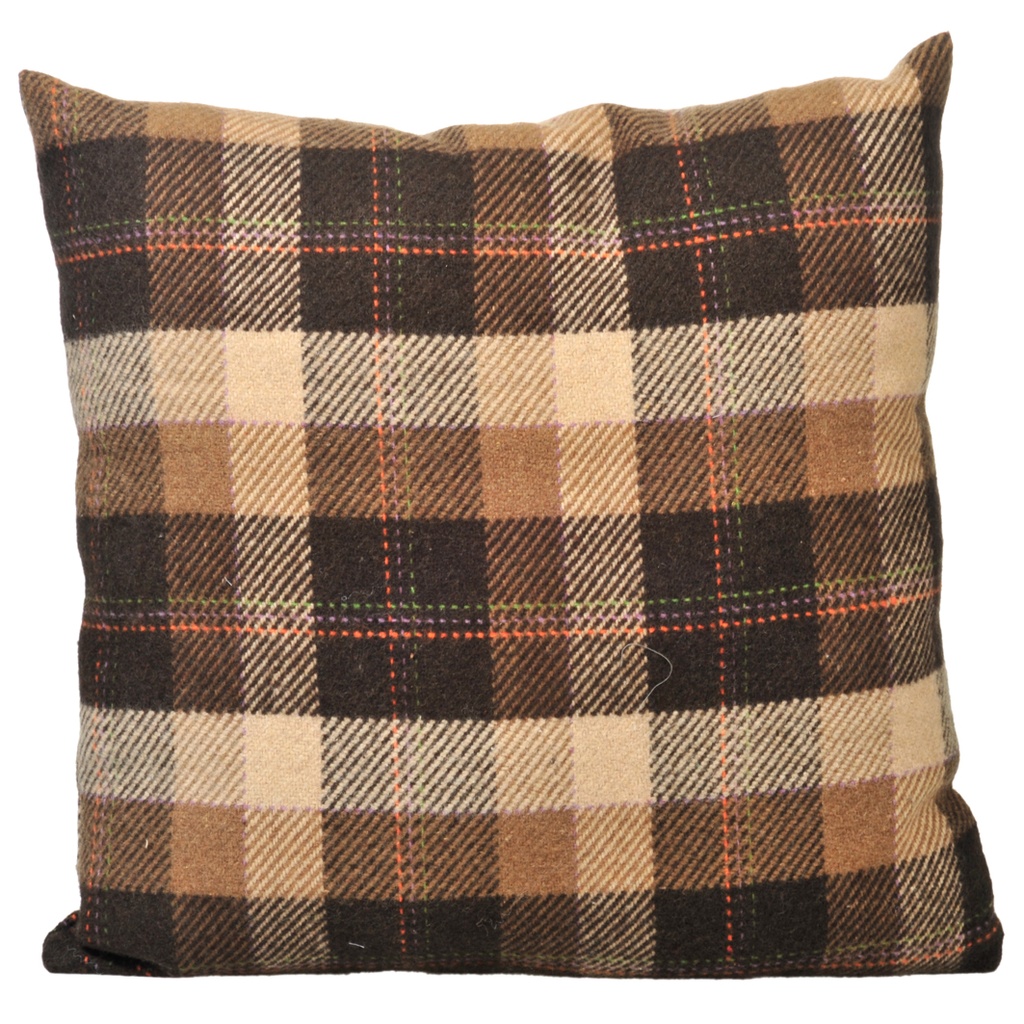 Coussin en laine marron Collection CHALET
