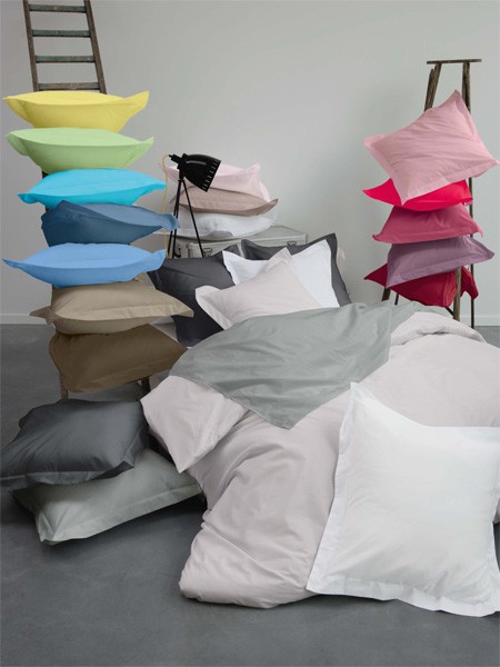 Drap housse 160/200 SYLVIE THIRIEZ en percale coloris Blanc Cassé FARINE