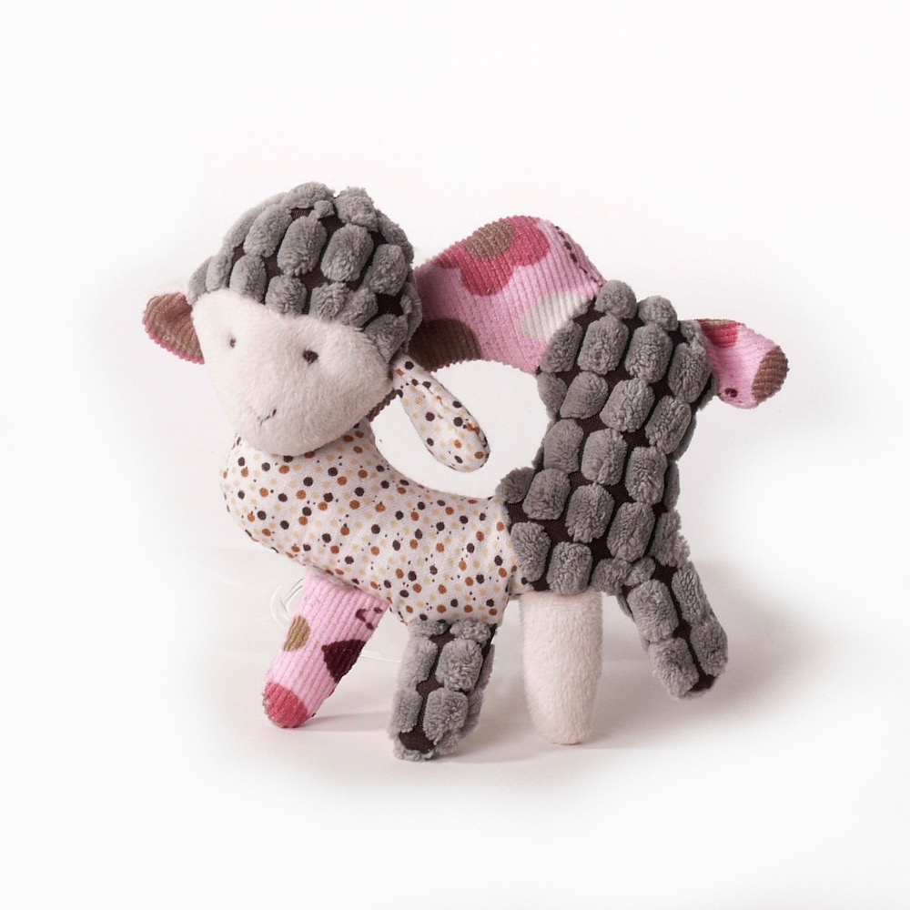 Hochet Bébé Mouton Rose