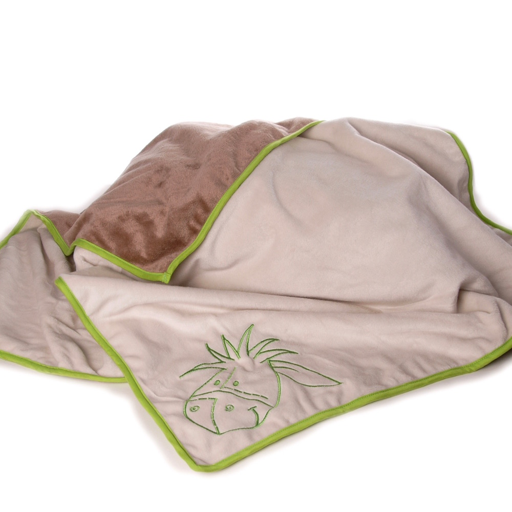 Plaid Bébé Ane Tout Doux marron/vert 80 x 60 cm
