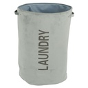 Panier à linge LAUNDRY velours Gris clair 2 anses 