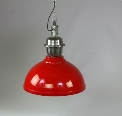 Lampe Lustre Industriel métal Rouge Grand