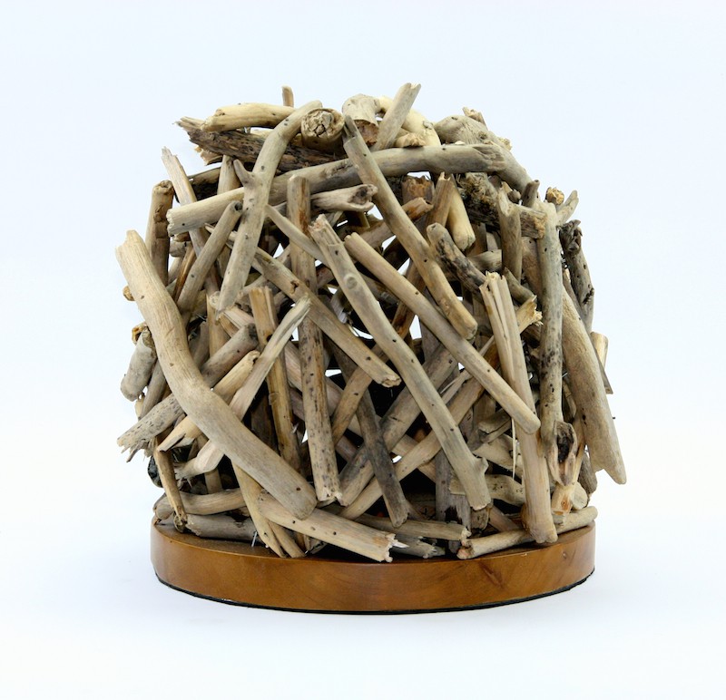 Lampe en bois flotté boule CARANG