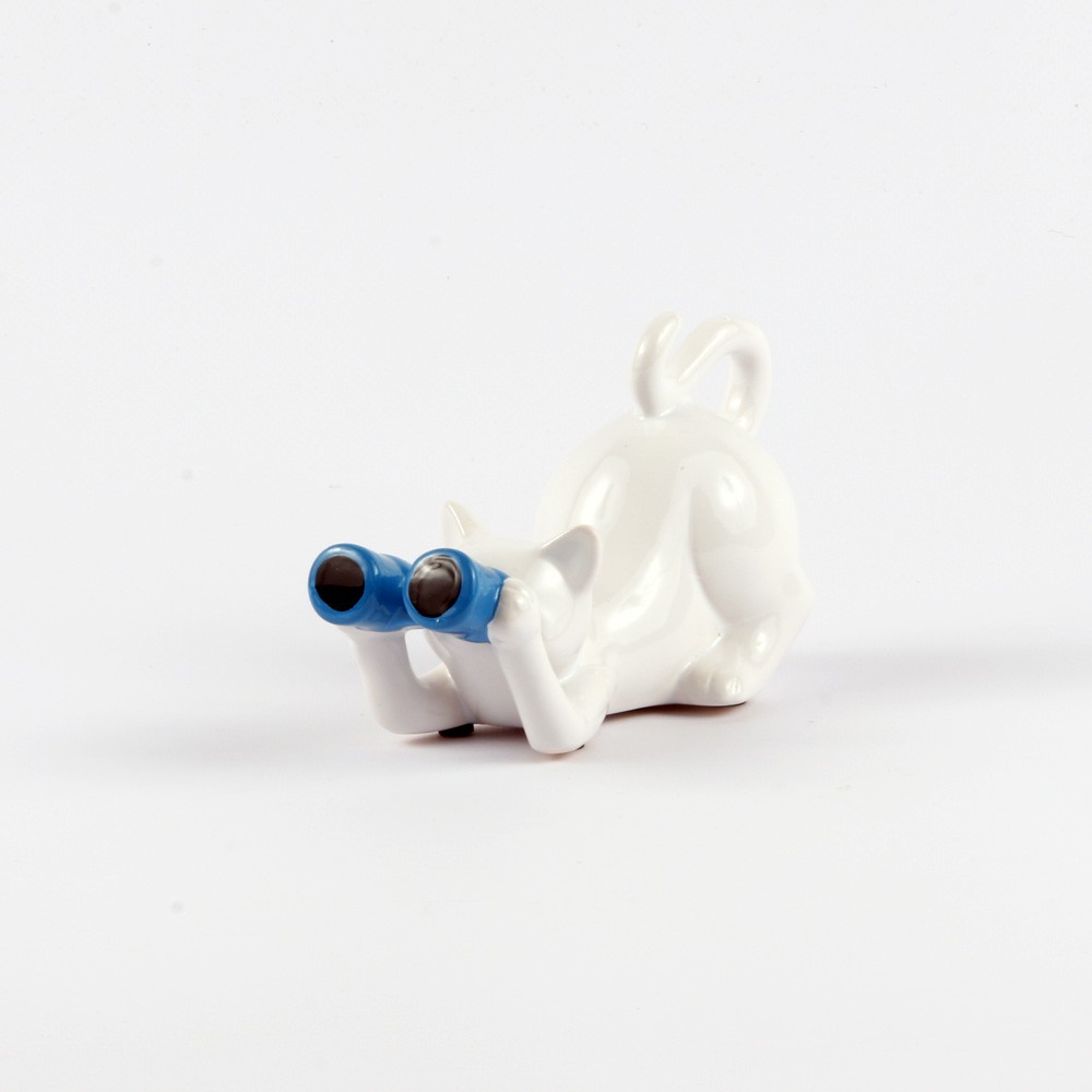 CHAT Jumelles Bleu ARTY 17 cm 