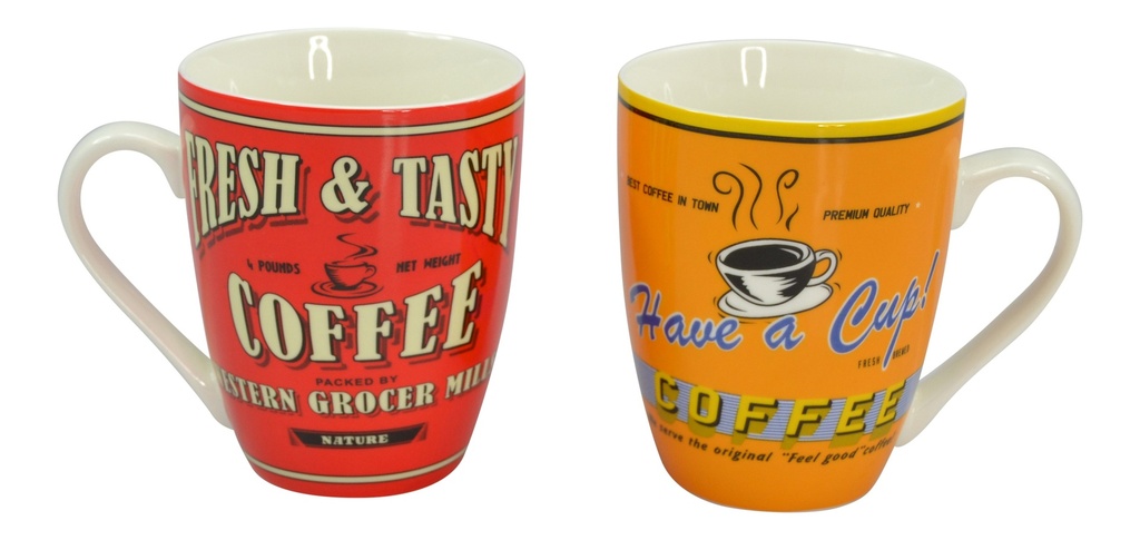 Set 2 Tasses à Café Mugs VINTAGE 