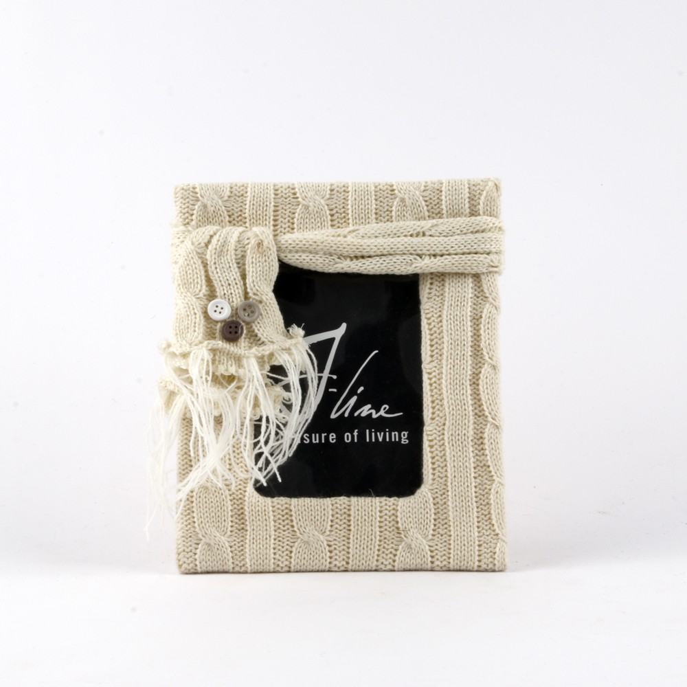 CADRE PHOTO en Laine Tricot Crème 