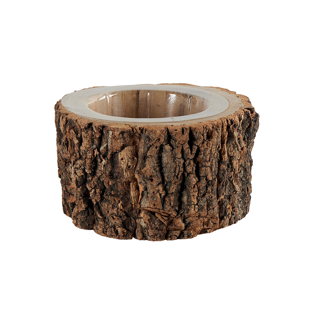 Cache Pot ECORCE cylindrique support rotatif 10 cm