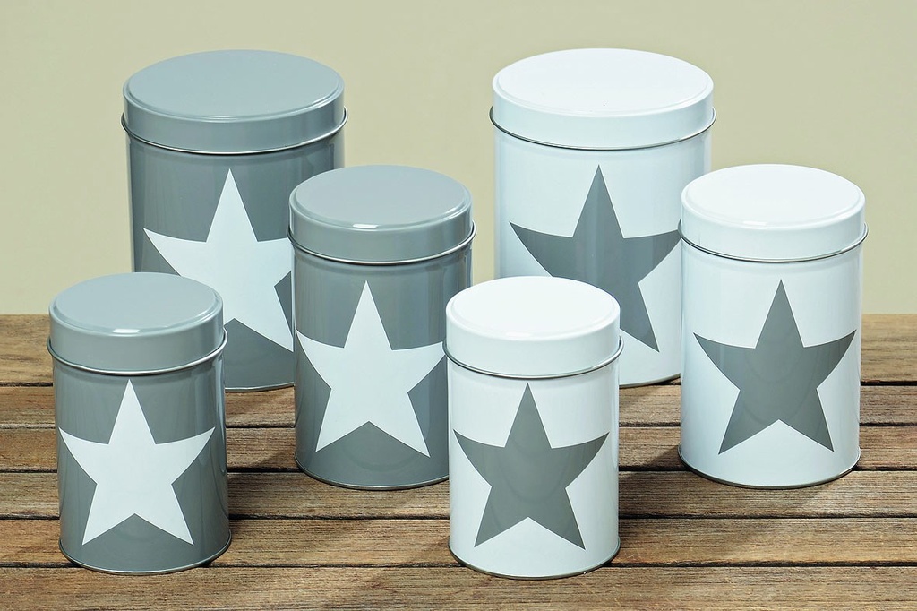 Set 3 Boîtes à Rangement Collection STAR  Grise Etoile Blanche