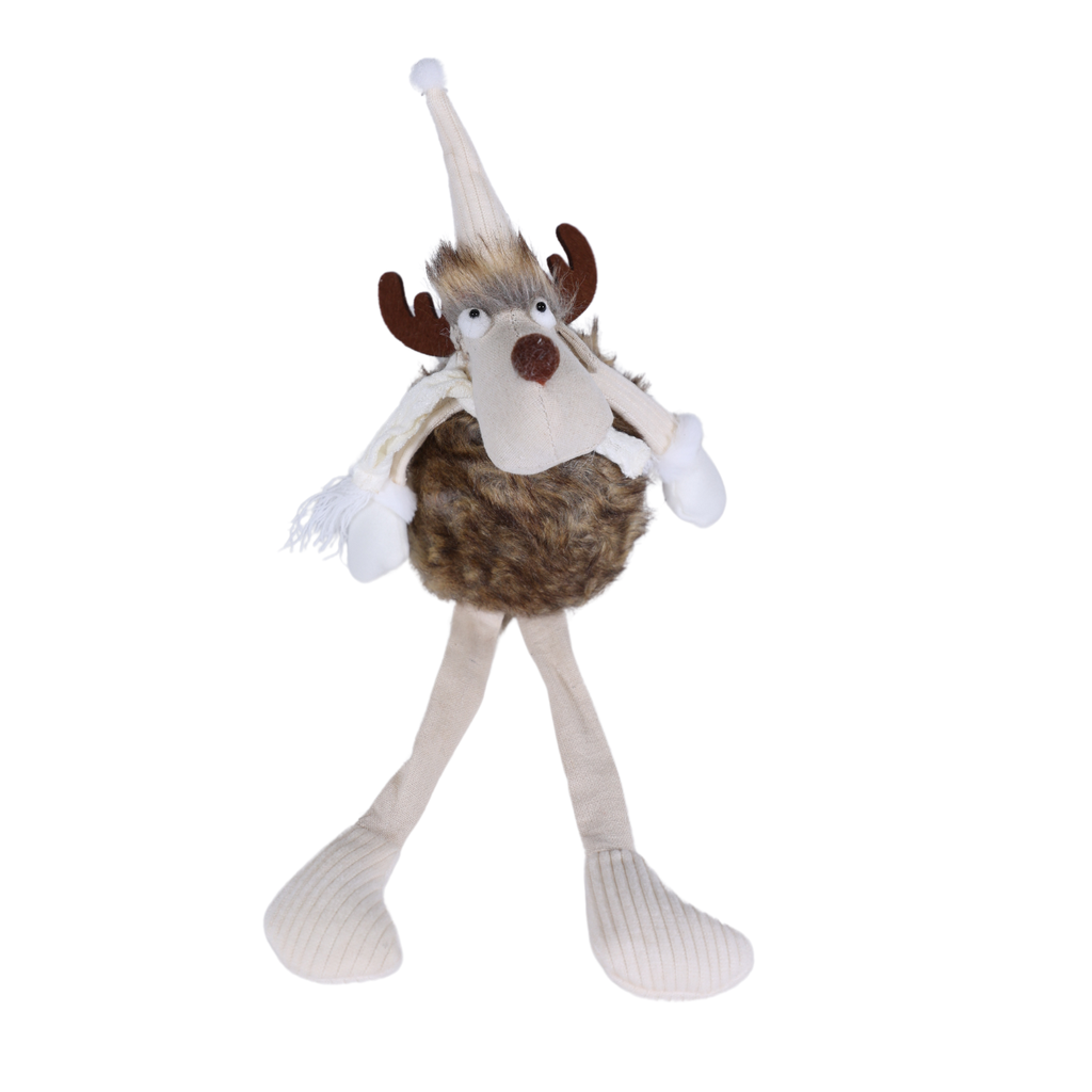 Elan MIKO fourrure brune avec chapeau blanc 43 cm