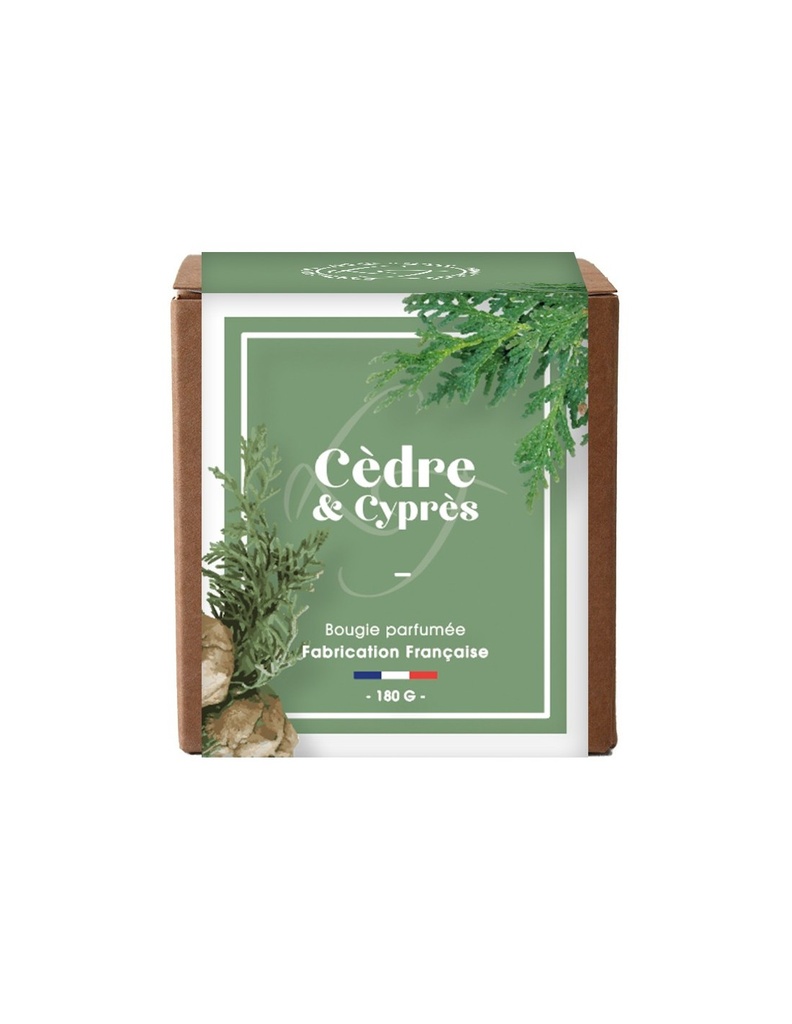 Bougie Végétale 180g Duo CEDRE & CYPRES - LES LUMIERES DU TEMPS 55H 