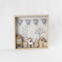 Déco de Noël tableau mural bois naturel décor Cerf 