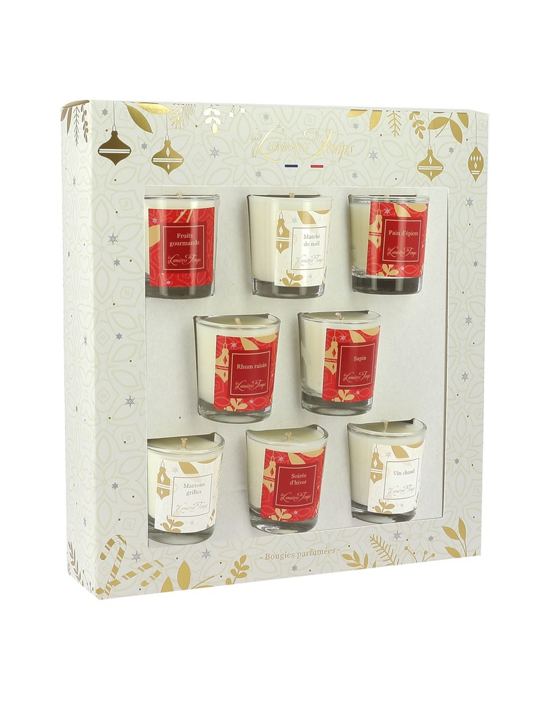 Coffret Noël 8 Bougies 35 gr  LES LUMIERES DU TEMPS 