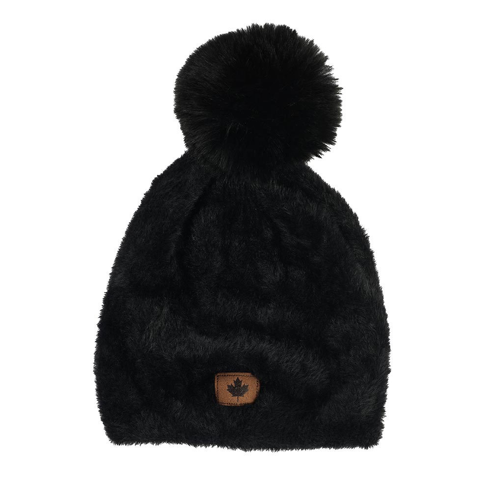 Bonnet Noir avec gros pompon PURE & ADVENTURE 