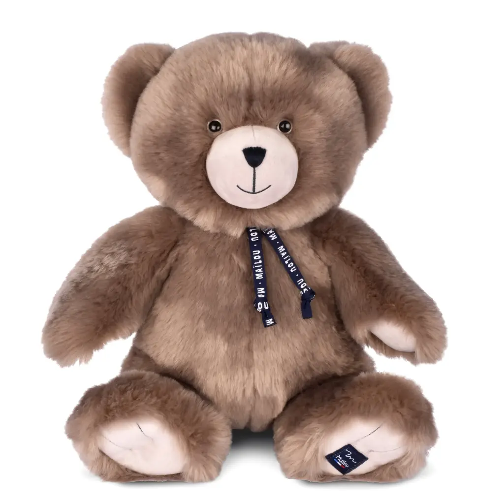 Peluche - L'OURS Français MAILOU Taupe 35 cm 