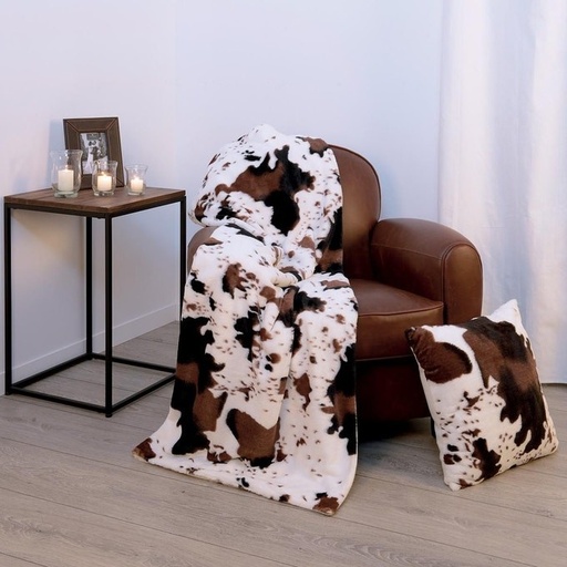 [ES003] Plaid façon PEAU DE VACHE ultra doux 160x130cm