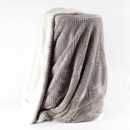 [KY003] Plaid anthracite petit losanges 152 x 127 cm