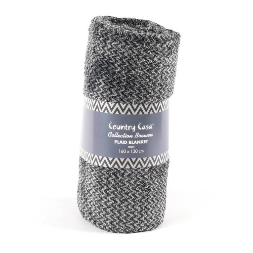 [HN008] Plaid noir chiné Collection BLANKET 160 x 130 cm 