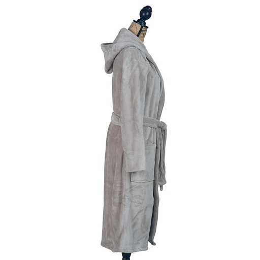 [NT004] Peignoir à capuche PUR ET DESIGN taupe taille L