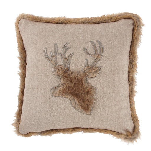 [HL196] Coussin Collection YOWANN tête de Cerf déhoussable 45 X 45 cm