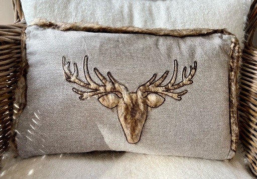[HL197] Coussin Collection YOWANN tête de Cerf déhoussable 50 X 30 cm