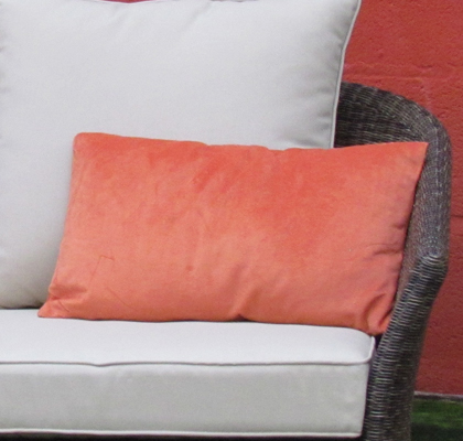 [JA28834] Coussin Rectangle VELOURS Orange 50 x 30 cm