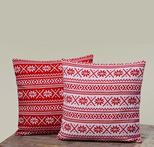 [6763400] Lot de 2 Housses de coussins Hiver Flocon de Neige
