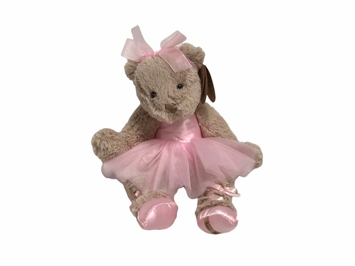 [QJ311ROSE] Peluche Ours danseuse rose EDDA Louise Mansen HT 32 cm