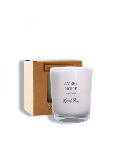 [BV01AM] Bougie Végétale 180g AMBRE NOIRE - LES LUMIERES DU TEMPS 55H