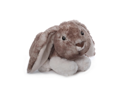 [7636] Peluche Lapin doux brun allongé 24 cm