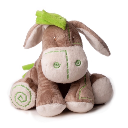 [7788] Peluche Bébé Ane Ultra Doux de couleur brun et vert