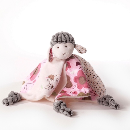 [7960] Doudou Bébé Mouton Rose